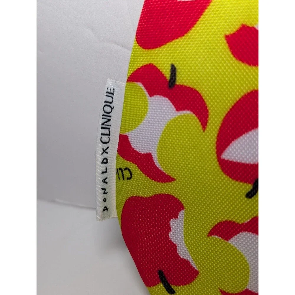 Clinique x Donald Robertson Apple Print Cosmetic Makeup Pouch